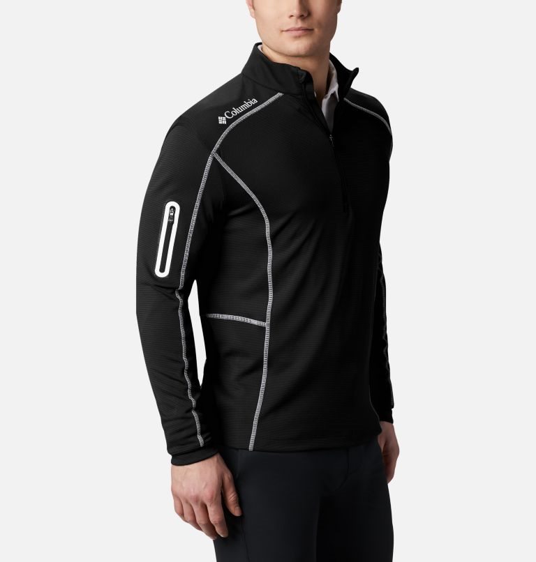 Men's Columbia Omni-Wick Shotgun Quarter-Zip Sweatshirts Black | CA-C38C5