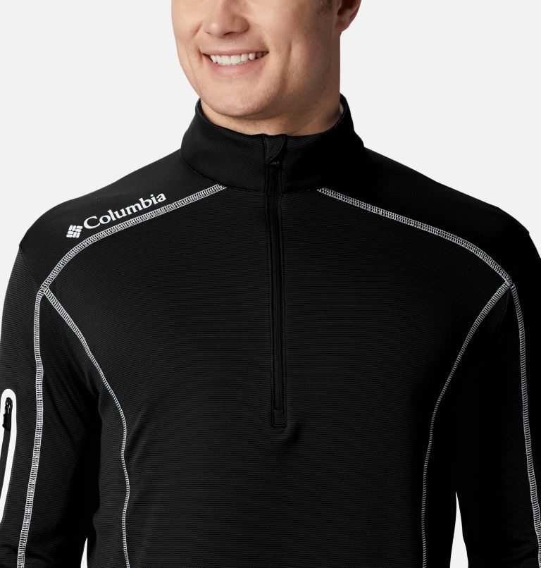 Men's Columbia Omni-Wick Shotgun Quarter-Zip Sweatshirts Black | CA-C38C5