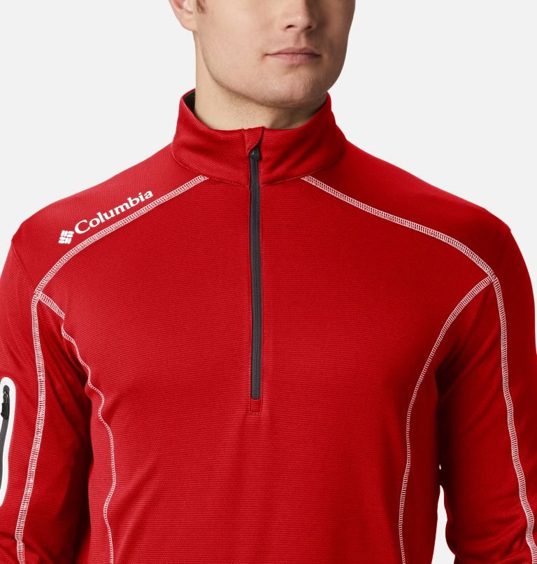 Men's Columbia Omni-Wick Shotgun Quarter-Zip Sweatshirts Red | CA-O631L