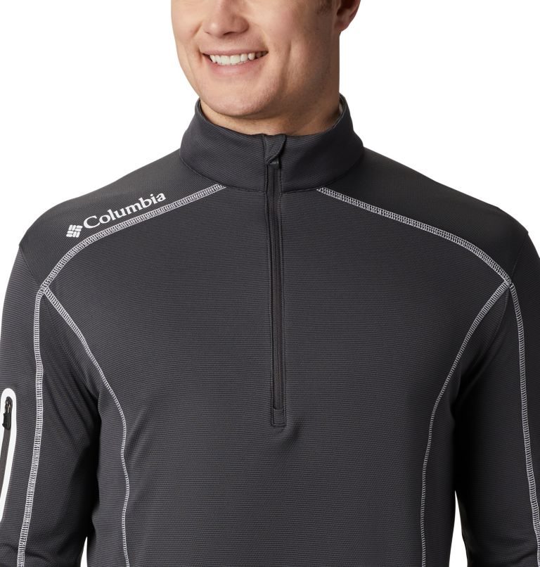 Men's Columbia Omni-Wick Shotgun Quarter-Zip Sweatshirts Black | CA-W1L5A