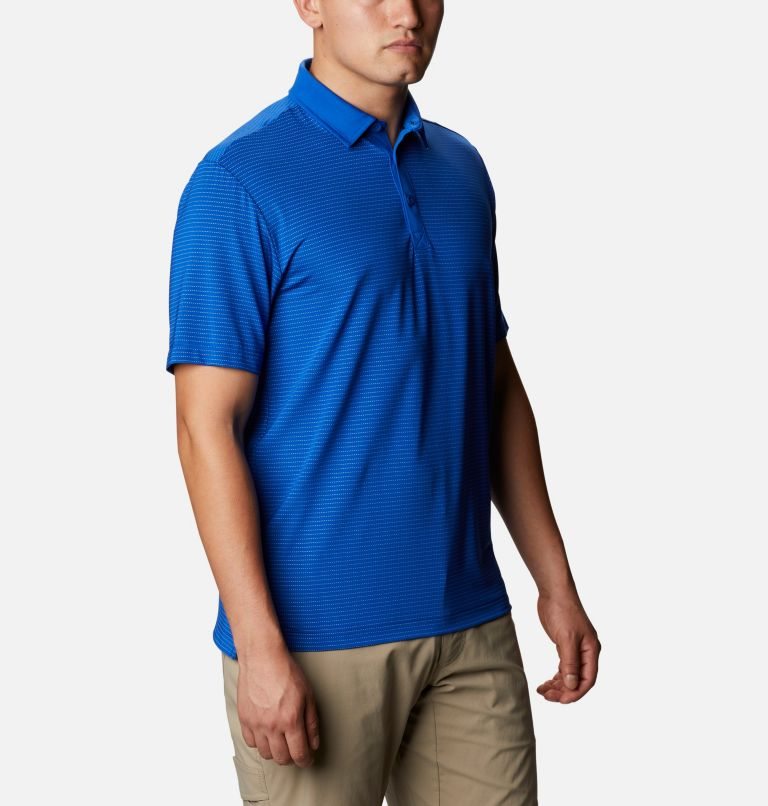 Men's Columbia Omni-Wick Sunday Polo Shirts Blue | CA-B6L51