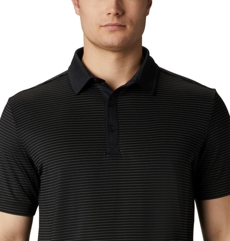 Men's Columbia Omni-Wick Sunday Polo Shirts Black | CA-O6ACL