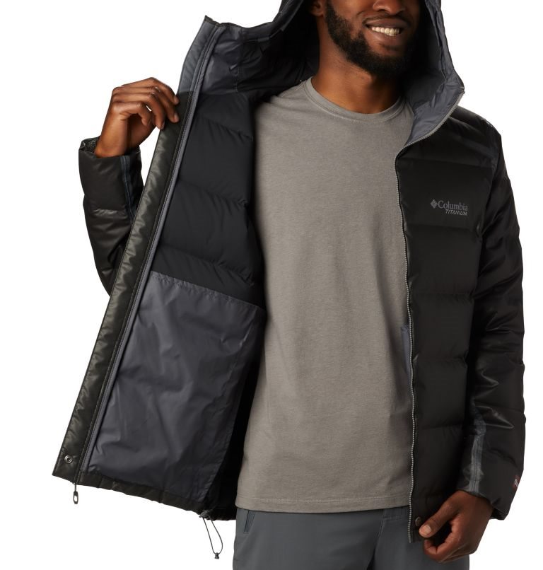 Men's Columbia OutDry Ex Alta Peak Down Jackets Black | CA-N510A