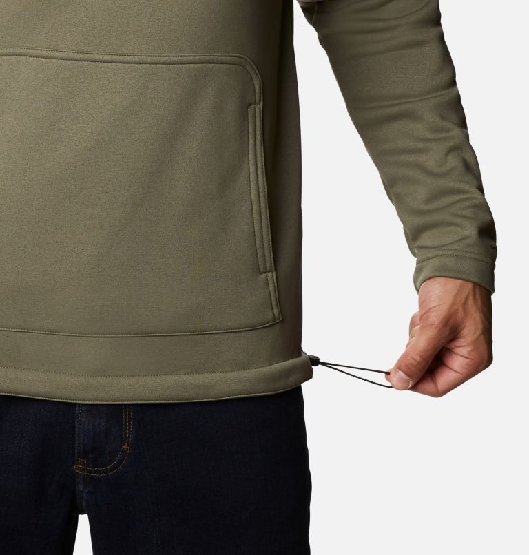 Men's Columbia Out-Shield Dry Fleece Hoodie Olive | CA-N3401