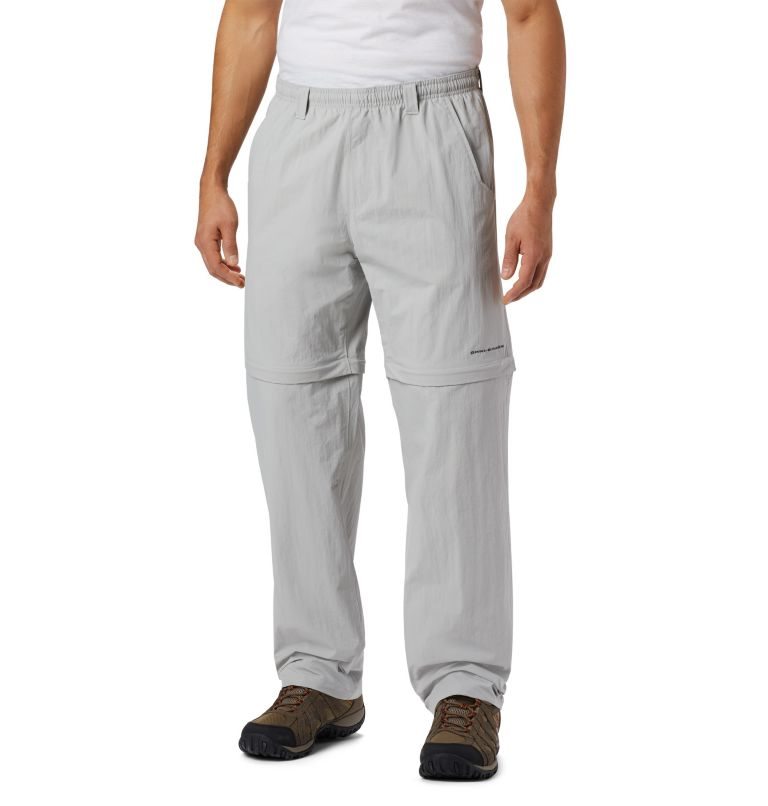 Men\'s Columbia PFG Backcast Convertible Pants Light Grey | CA-G146L