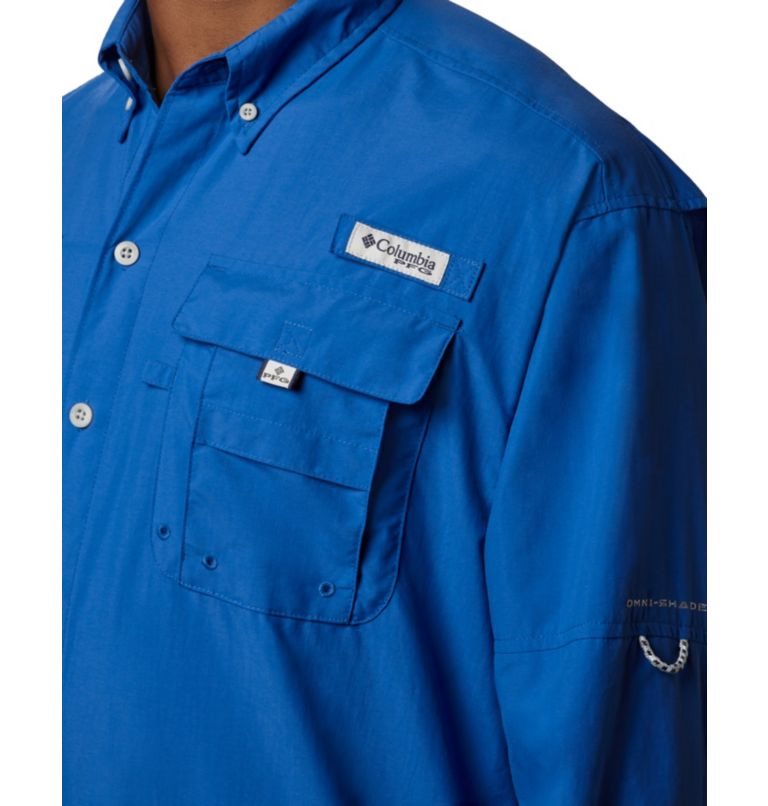 Men's Columbia PFG Bahama II Long Sleeve Shirts Blue | CA-H86C0