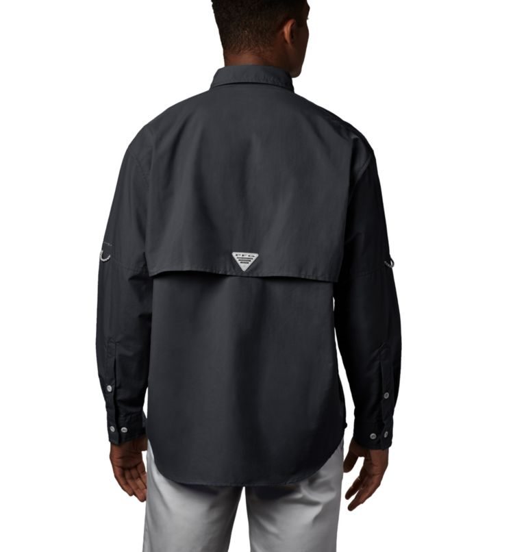 Men's Columbia PFG Bahama II Long Sleeve Shirts Black | CA-IC415