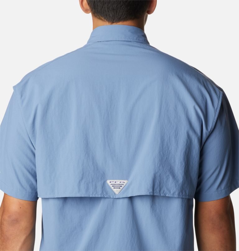Men's Columbia PFG Bahama II Short Sleeve Shirts Light Blue | CA-C4CAL