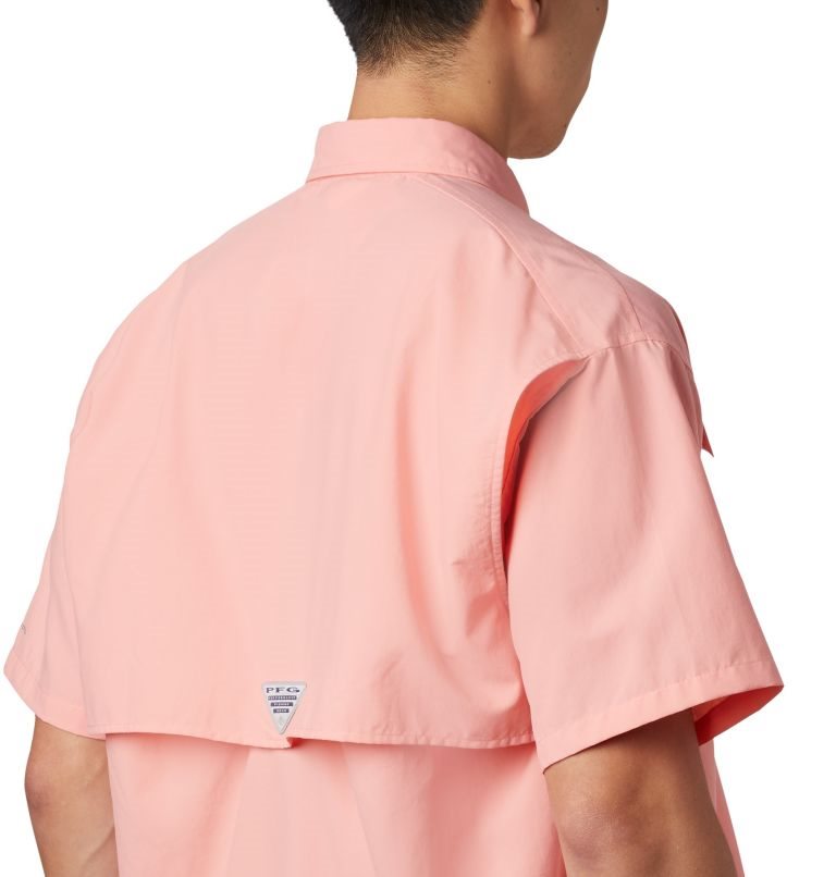 Men's Columbia PFG Bahama II Short Sleeve Shirts Pink | CA-E1L46