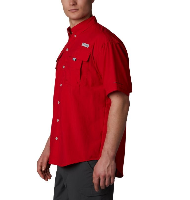 Men's Columbia PFG Bahama II Short Sleeve Shirts Red | CA-IC50L