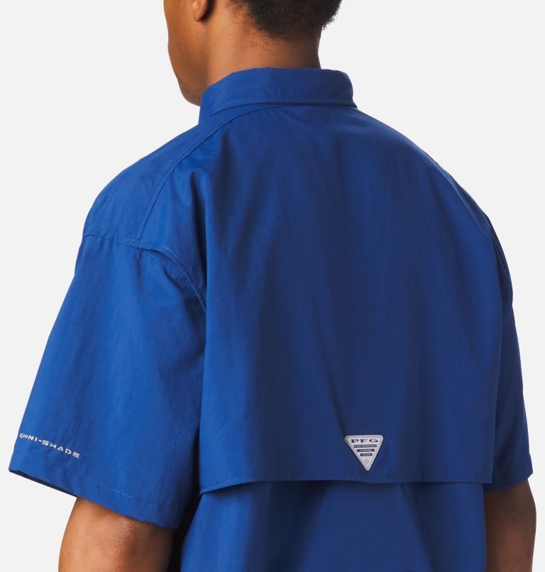 Men's Columbia PFG Bahama II Short Sleeve Shirts Blue | CA-J0C4A