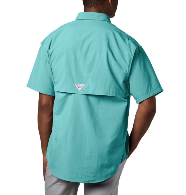 Men's Columbia PFG Bahama II Short Sleeve Shirts Turquoise | CA-J1804