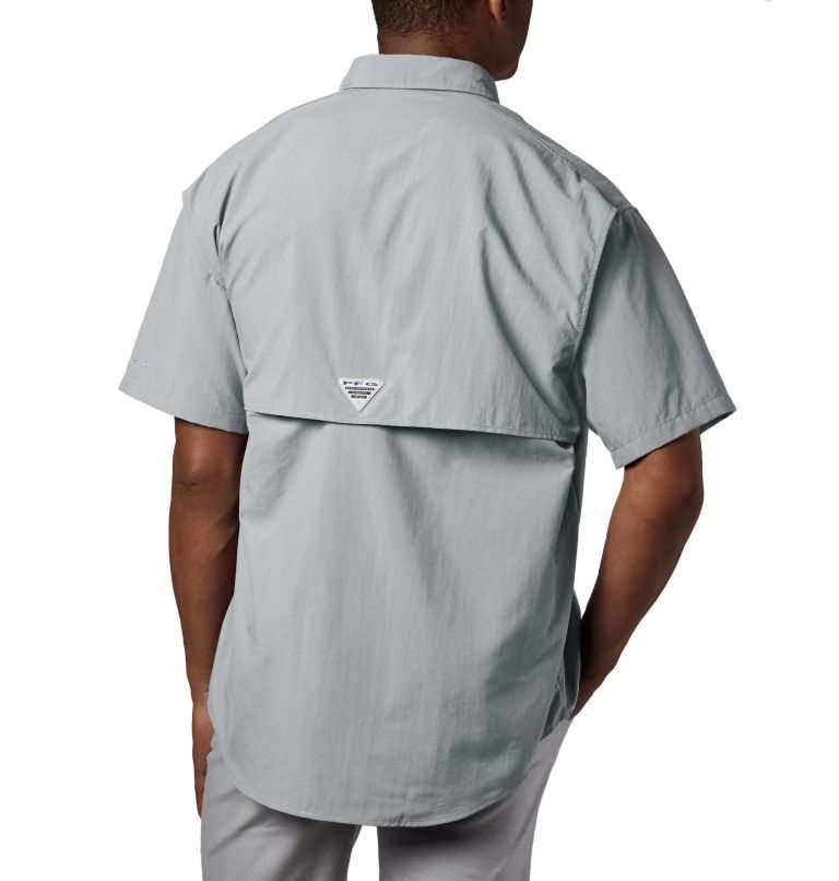 Men's Columbia PFG Bahama II Short Sleeve Shirts Light Grey | CA-N0156