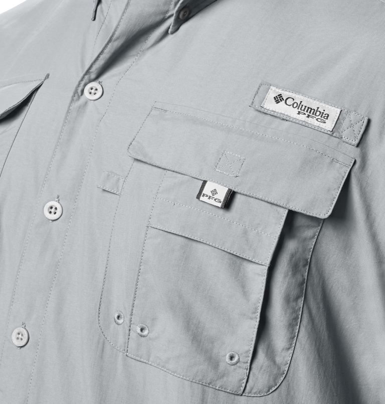 Men's Columbia PFG Bahama II Short Sleeve Shirts Light Grey | CA-N0156