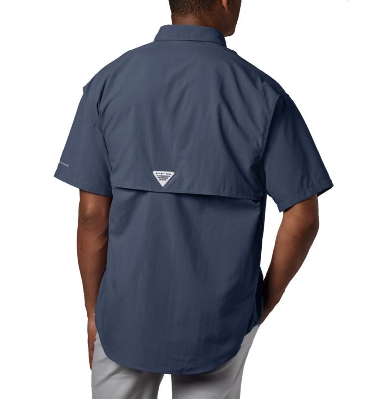 Men's Columbia PFG Bahama II Short Sleeve Shirts Navy | CA-OA438