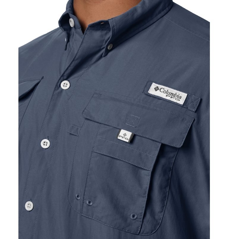 Men's Columbia PFG Bahama II Short Sleeve Shirts Navy | CA-OA438