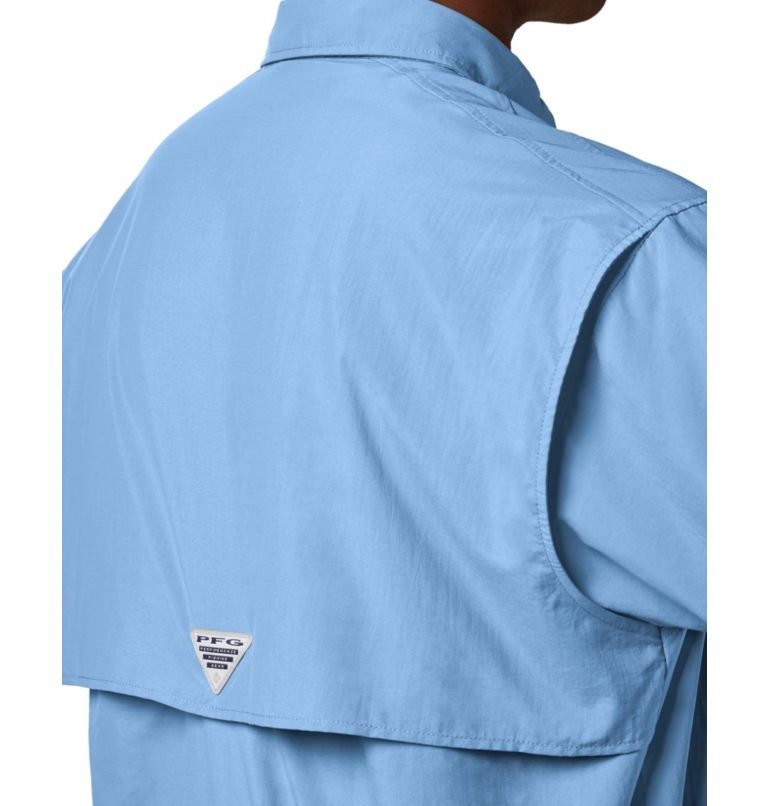 Men's Columbia PFG Bahama II Short Sleeve Shirts Light Blue | CA-QC685