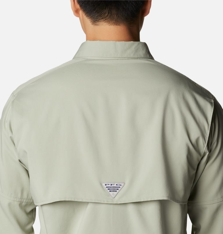 Men's Columbia PFG Blood and Guts IV Woven Long Sleeve Shirts Olive | CA-A304L