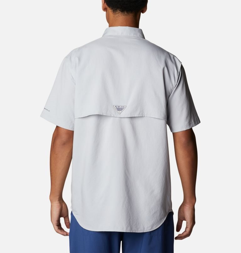 Men's Columbia PFG Blood and Guts IV Woven Short Sleeve Shirts Light Grey | CA-E0418