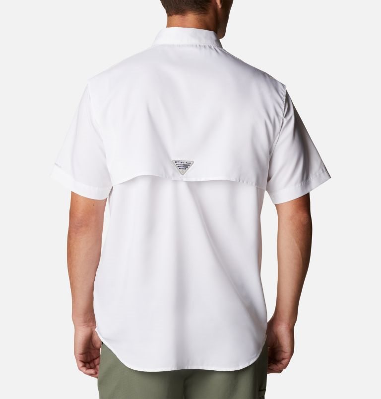 Men's Columbia PFG Blood and Guts IV Woven Short Sleeve Shirts White | CA-ELAC5