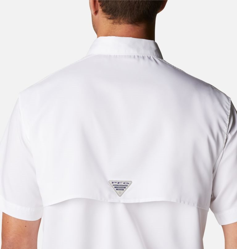 Men's Columbia PFG Blood and Guts IV Woven Short Sleeve Shirts White | CA-ELAC5