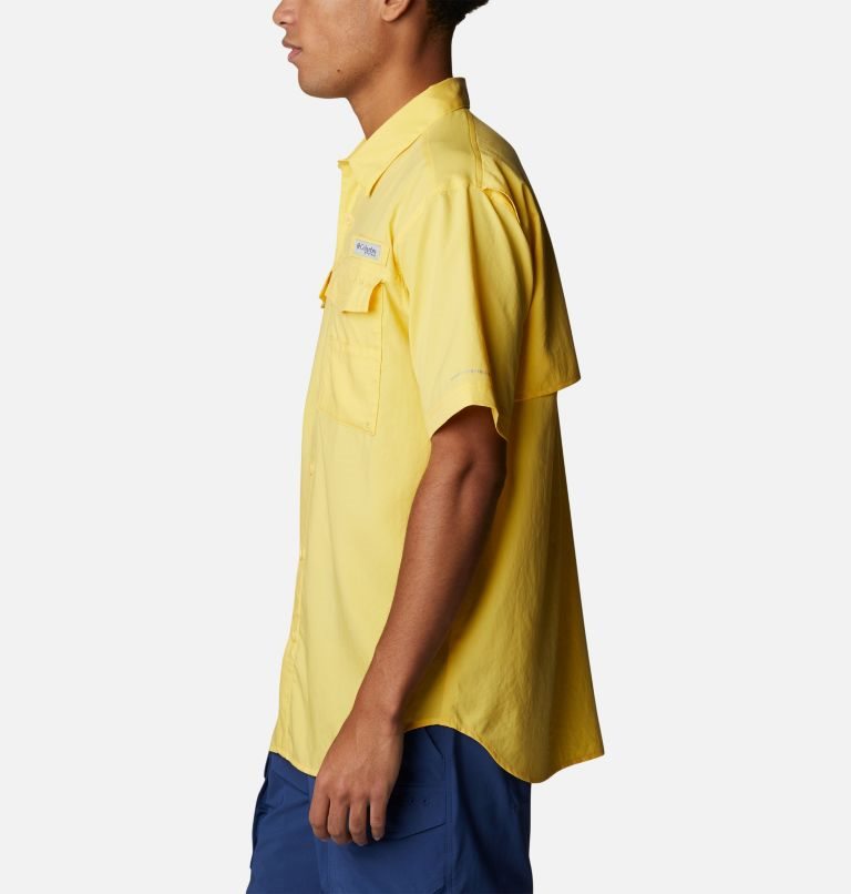 Men's Columbia PFG Blood and Guts IV Woven Short Sleeve Shirts Yellow | CA-H065L