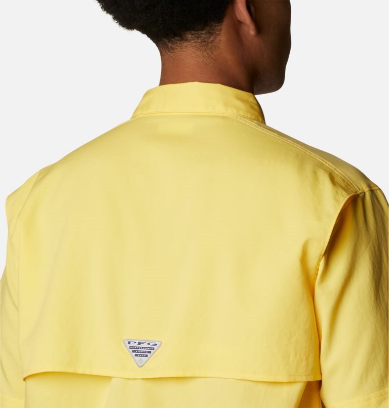Men's Columbia PFG Blood and Guts IV Woven Short Sleeve Shirts Yellow | CA-H065L