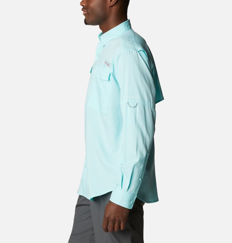 Men's Columbia PFG Blood and Guts IV Woven Long Sleeve Shirts Turquoise | CA-K43C1