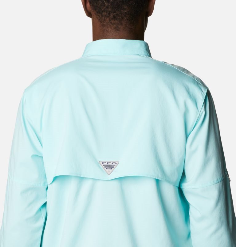 Men's Columbia PFG Blood and Guts IV Woven Long Sleeve Shirts Turquoise | CA-K43C1