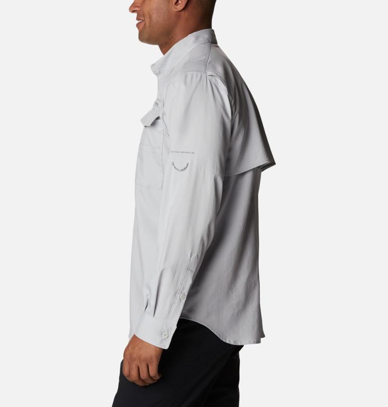 Men's Columbia PFG Blood and Guts IV Woven Long Sleeve Shirts Light Grey | CA-K643L