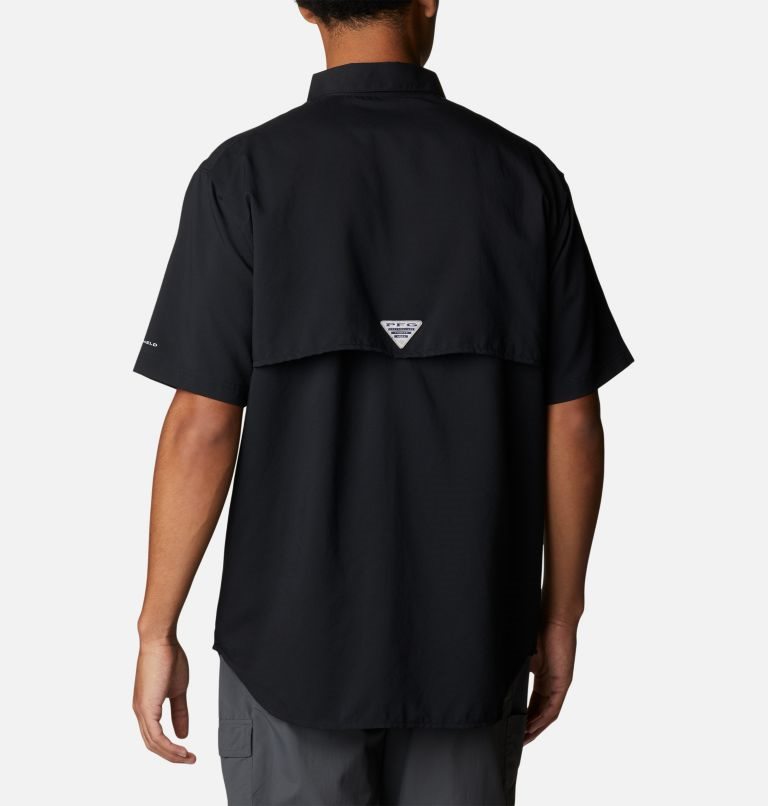 Men's Columbia PFG Blood and Guts IV Woven Short Sleeve Shirts Black | CA-V8A5L