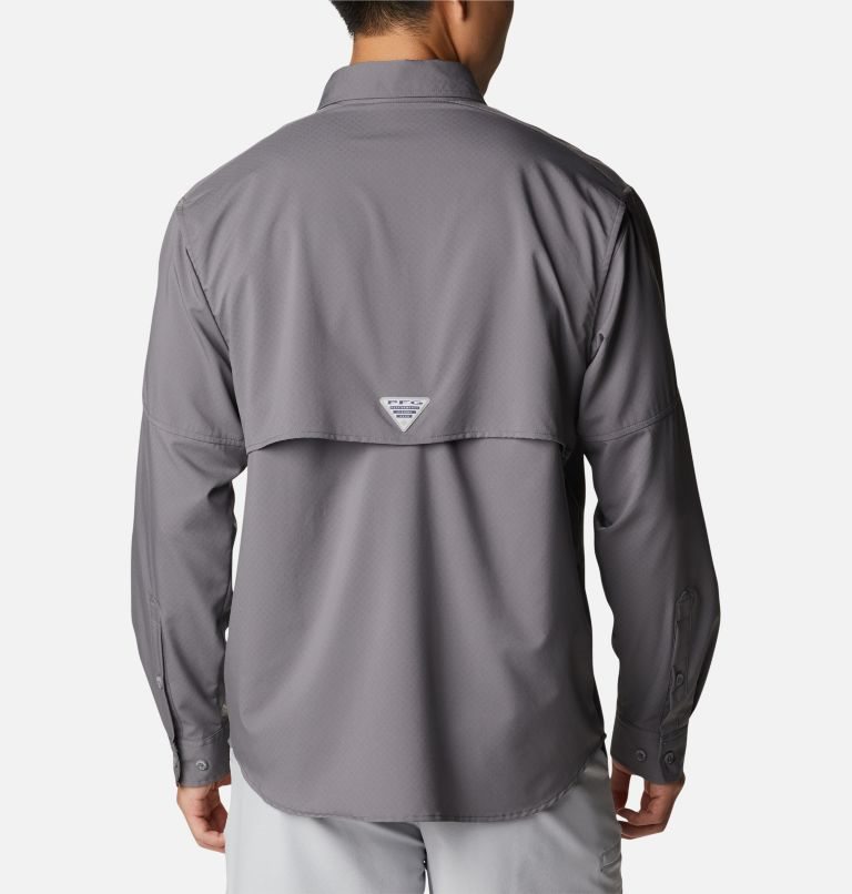 Men's Columbia PFG Blood and Guts Zero Woven Long Sleeve Shirts Grey | CA-M50L1