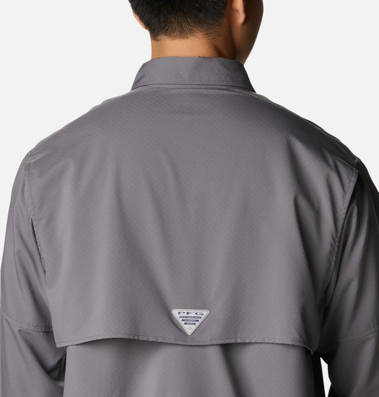 Men's Columbia PFG Blood and Guts Zero Woven Long Sleeve Shirts Grey | CA-M50L1