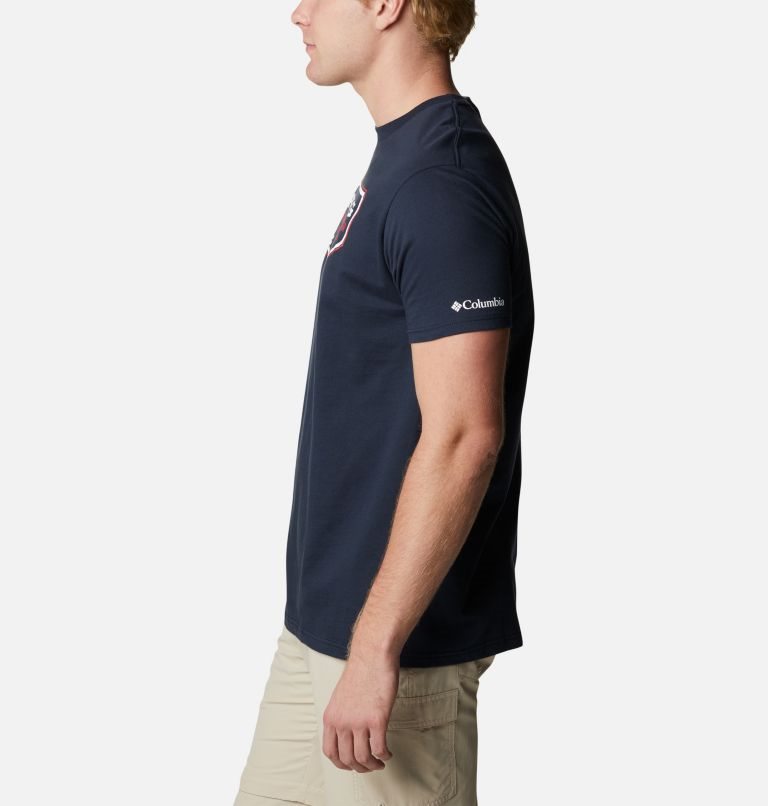Men's Columbia PFG Crisp Graphic T Shirts Navy | CA-WA354