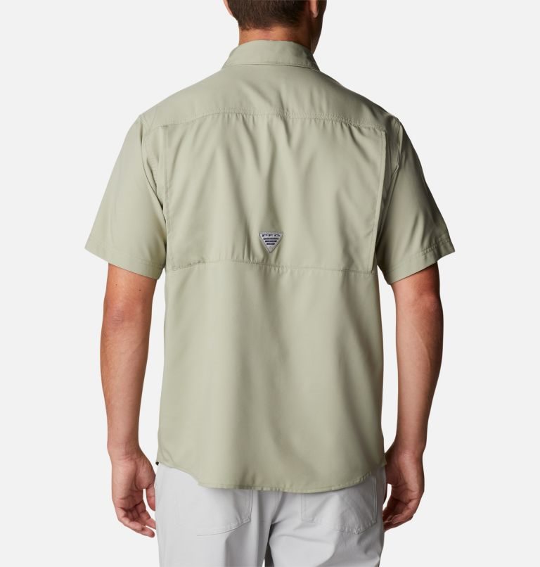 Men's Columbia PFG Drift Guide Woven Short Sleeve Shirts Mint | CA-FC013