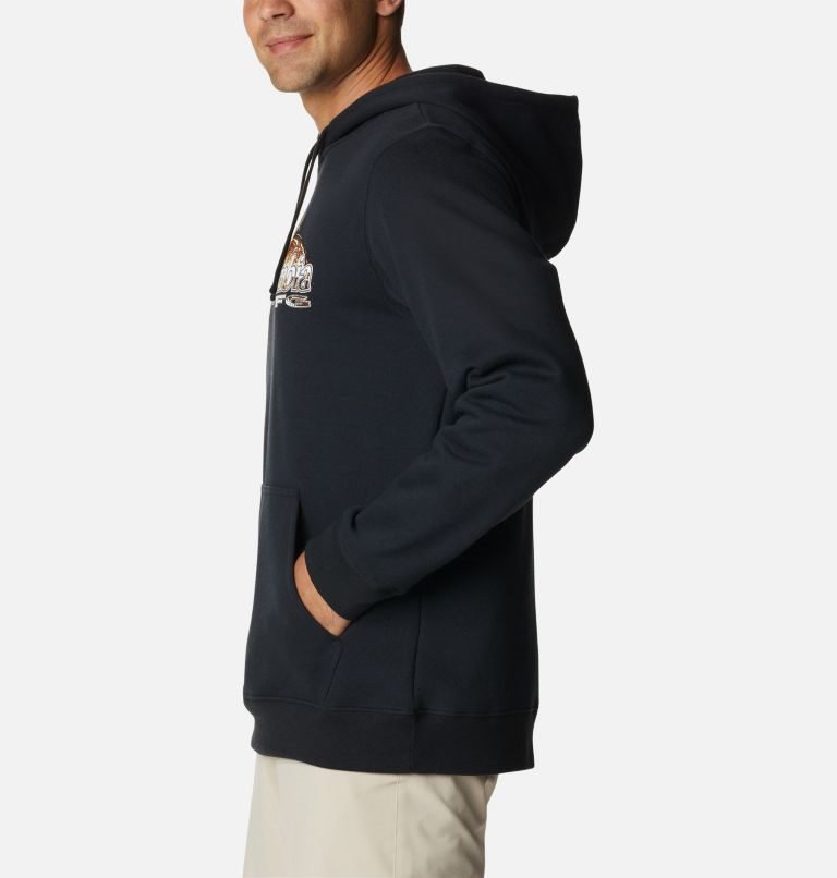 Men's Columbia PFG Fish Logo Hoodie Black | CA-CAC80