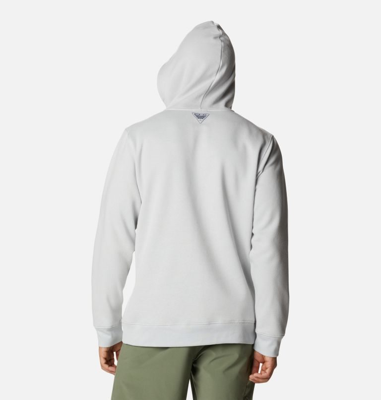 Men's Columbia PFG Fish Logo Hoodie Light Grey | CA-T845L