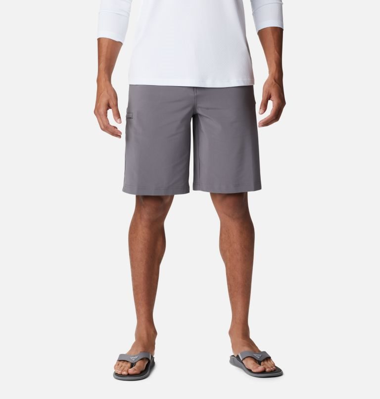 Men\'s Columbia PFG Grander Marlin II Offshore Shorts Grey | CA-H8L0A