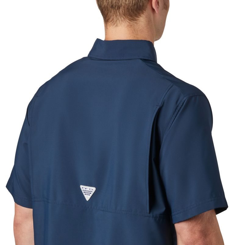 Men's Columbia PFG Grander Marlin Short Sleeve Shirts Navy | CA-E03C6