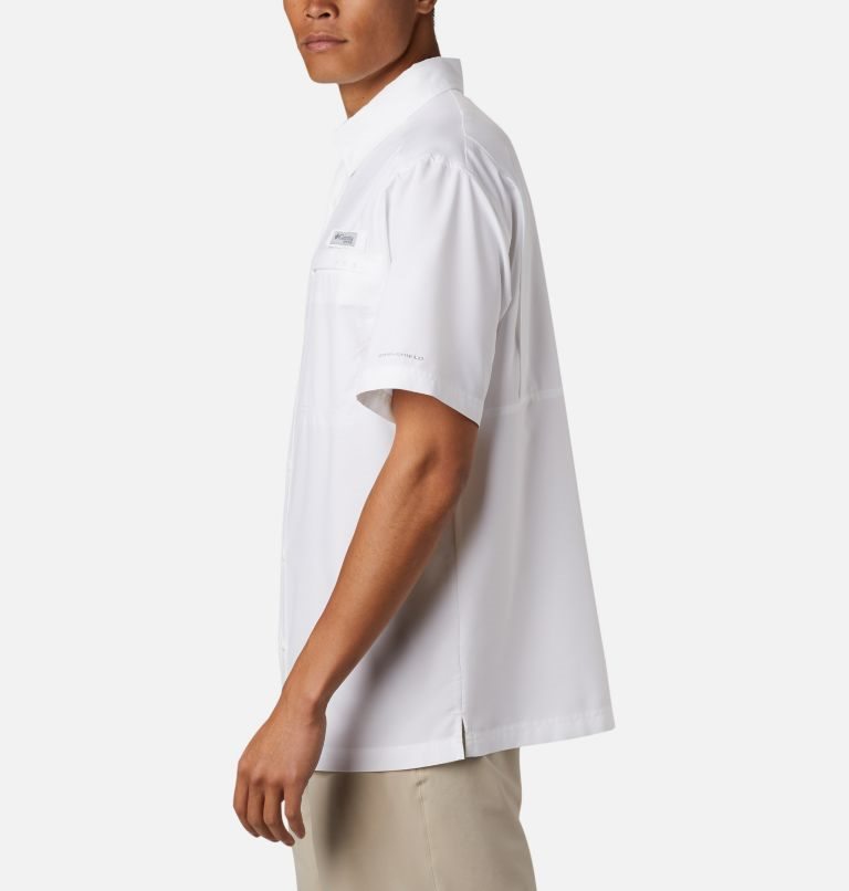 Men's Columbia PFG Grander Marlin Short Sleeve Shirts White | CA-J6185