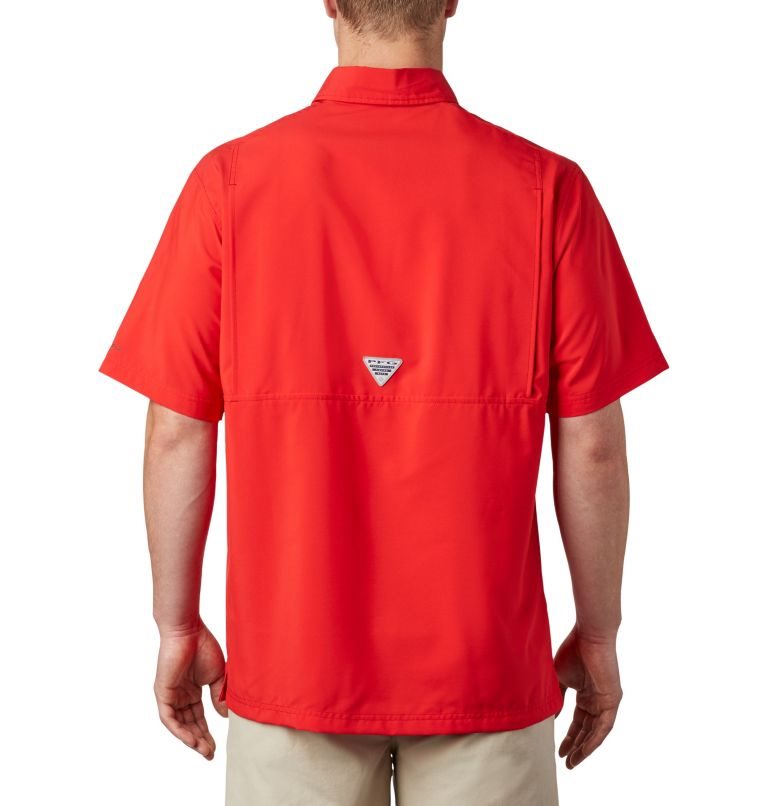 Men's Columbia PFG Grander Marlin Short Sleeve Shirts Red | CA-J80C3