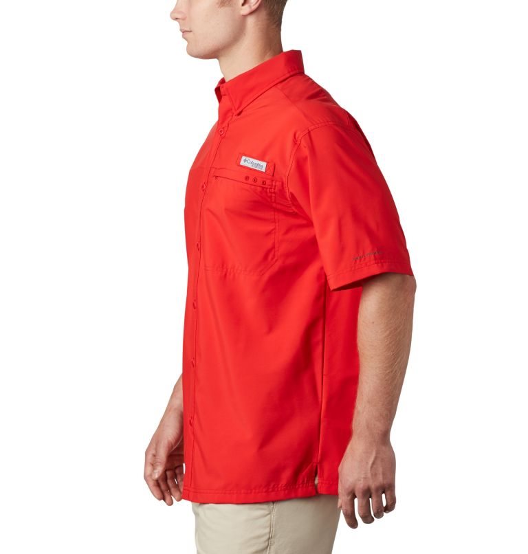 Men's Columbia PFG Grander Marlin Short Sleeve Shirts Red | CA-J80C3