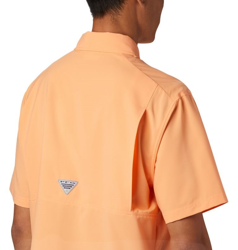 Men's Columbia PFG Grander Marlin Short Sleeve Shirts Orange | CA-Q0138