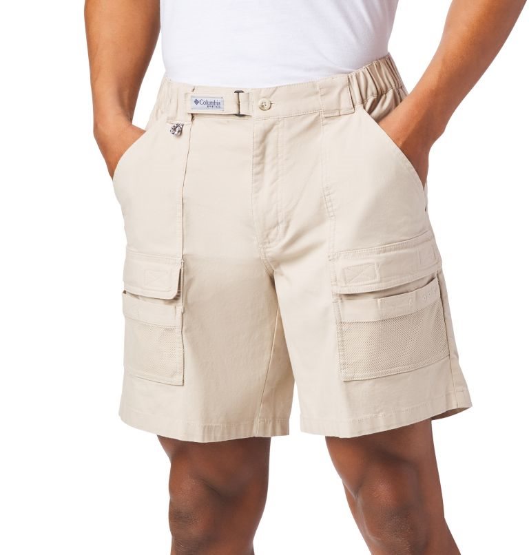 Men's Columbia PFG Half Moon III Shorts Khaki | CA-D5L46