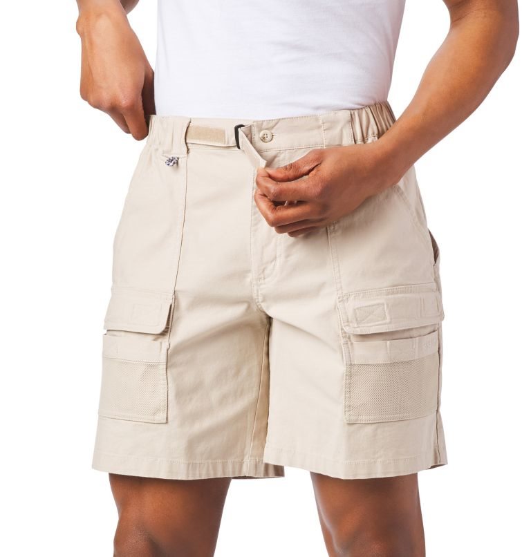 Men's Columbia PFG Half Moon III Shorts Khaki | CA-D5L46