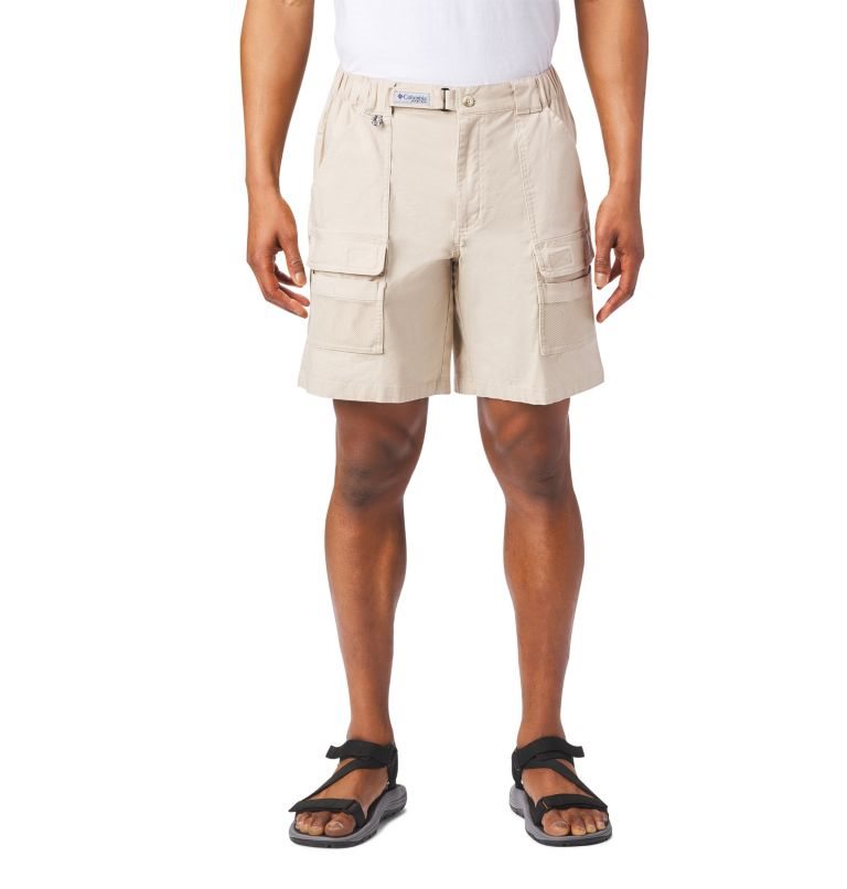 Men\'s Columbia PFG Half Moon III Shorts Khaki | CA-D5L46
