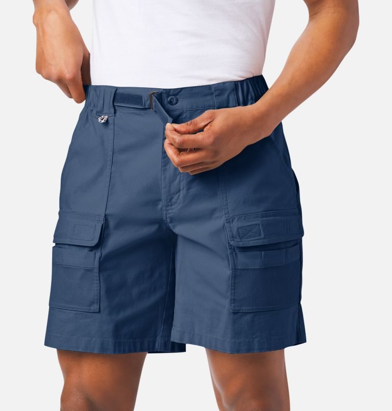 Men's Columbia PFG Half Moon III Shorts Navy | CA-P3LA1