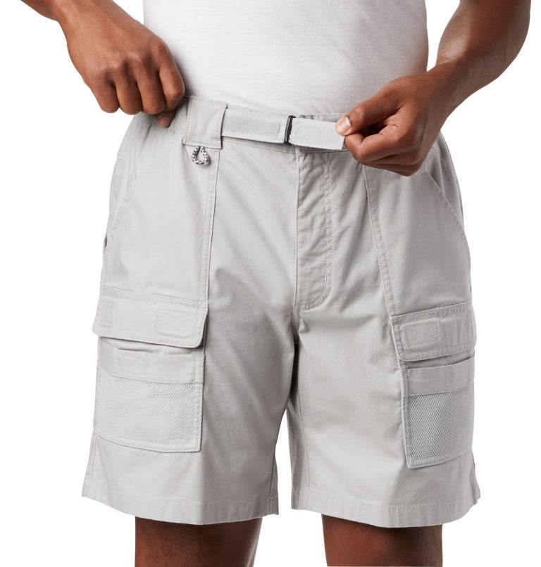 Men's Columbia PFG Half Moon III Shorts Light Grey | CA-Y685A