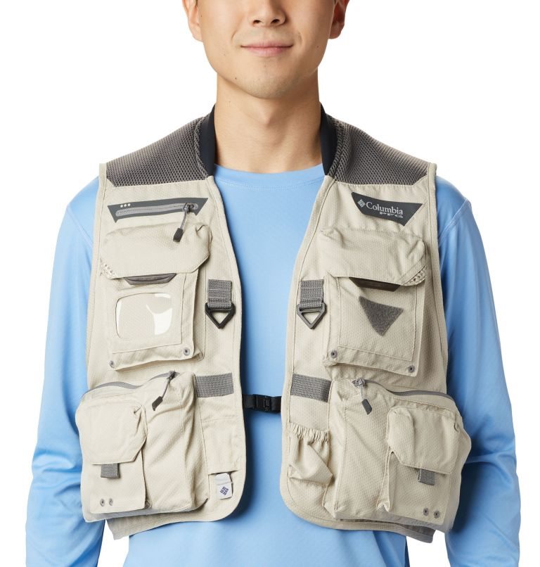 Men's Columbia PFG Henry’s Fork V Vest Khaki | CA-A4ACL