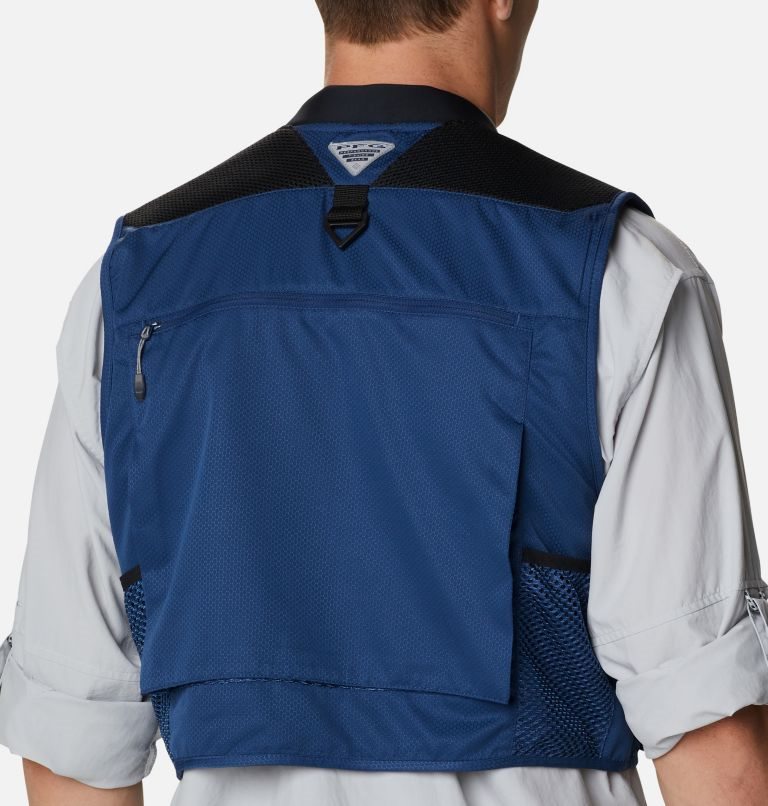 Men's Columbia PFG Henry’s Fork V Vest Navy | CA-W08C3